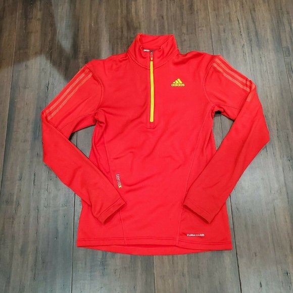 adidas Other - Adidas Terrex Men ClimaHeat Full Zip Fleece Lined Jacket Zip Pockets Sz S Orange